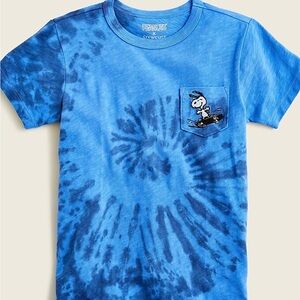 Kids' Blue Tie-Dye Snoopy Pocket Tee